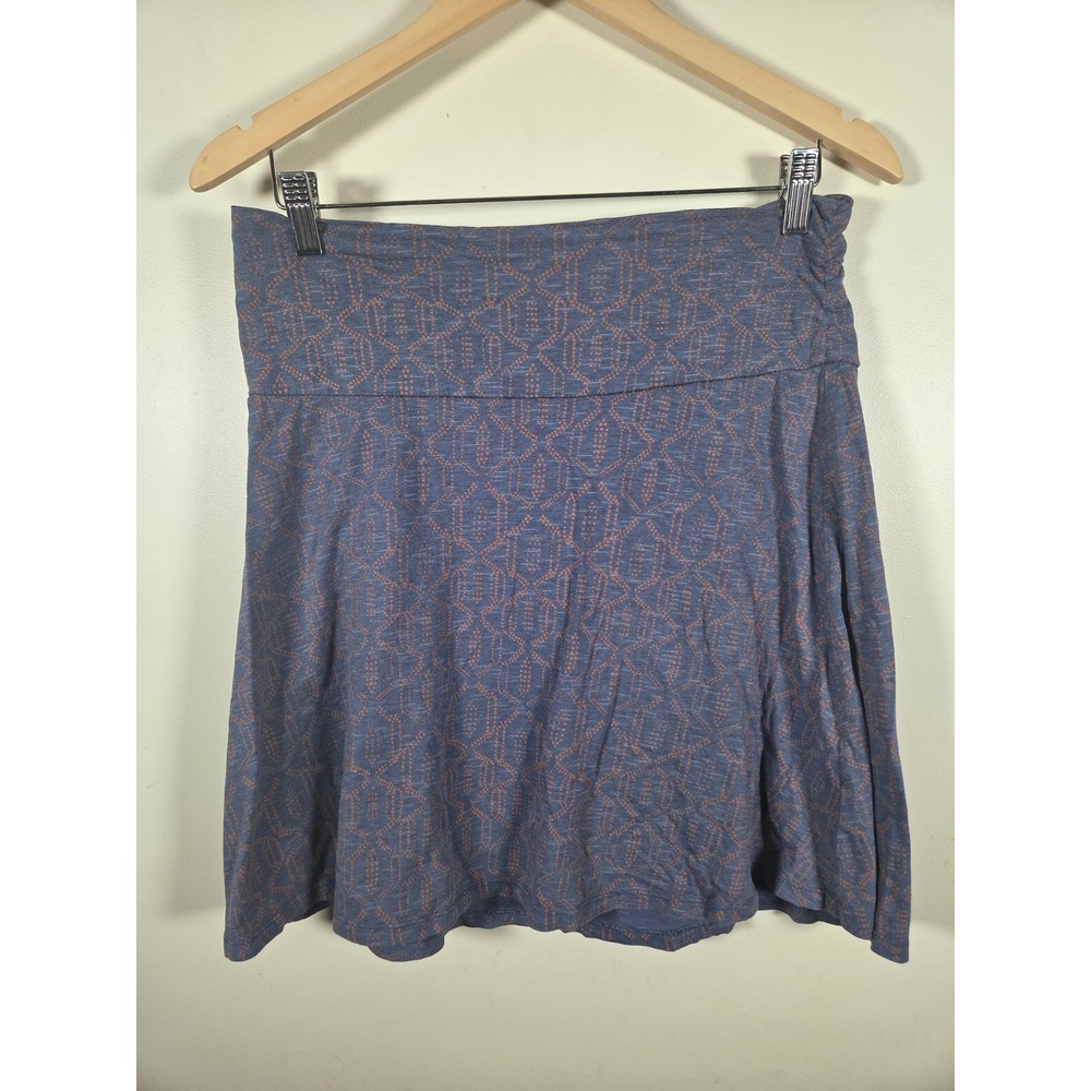 Toad&Co Skirt Womens Small Blue Geometric Organic Cotton Tencel Chaka Mini Boho
